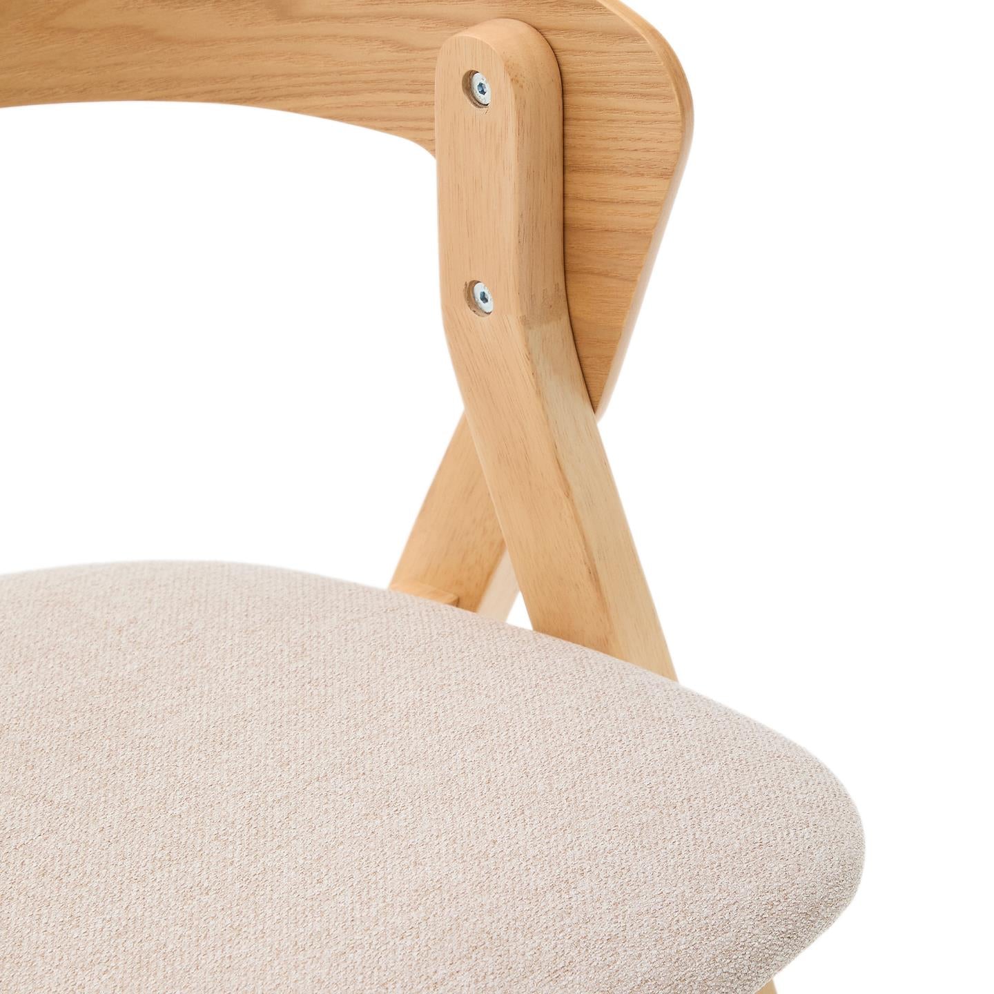 Kave Home Godia eetkamerstoel chenille Beige/naturel