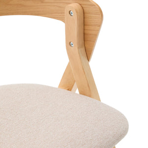 Kave Home Godia eetkamerstoel chenille Beige/naturel