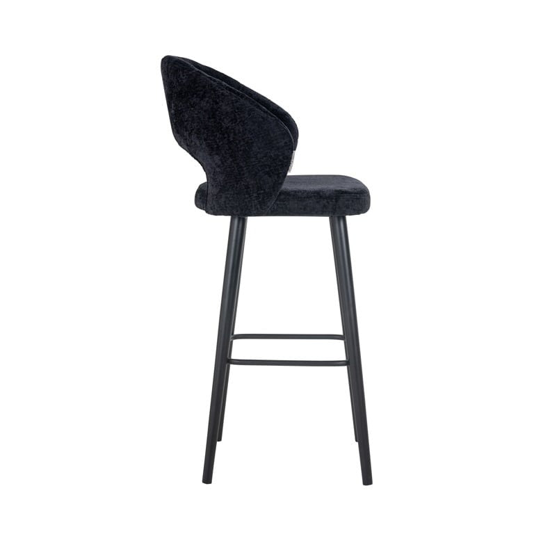 Richmond Savoy barkruk H82 chenille Black