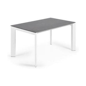 Kave Home Axis eettafel uitschuifbaar 140/200x90 cm Grijs/Wit