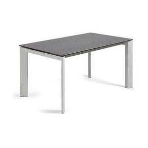 Kave Home Axis eettafel uitschuifbaar 160/220x90 cm Grijs/Wit