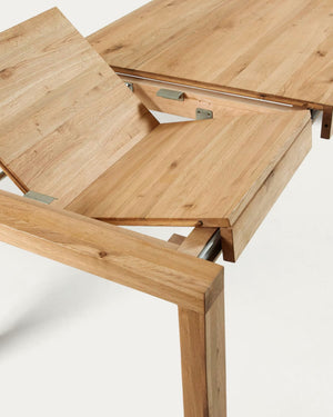 Kave Home Briva eettafel 200(280)x100 cm eiken fineer Bruin