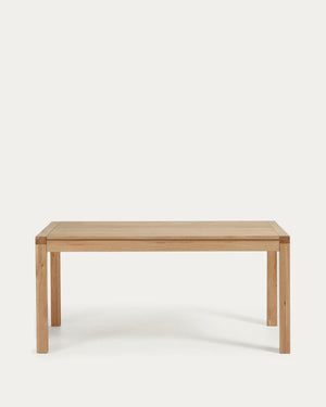 Kave Home Briva eettafel 200(280)x100 cm eiken fineer Bruin