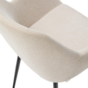 Kave Home Konna eetkamerstoel Beige poot zwart