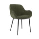 Kave Home Konna eetkamerstoel dik rib Donkergroen poot zwart