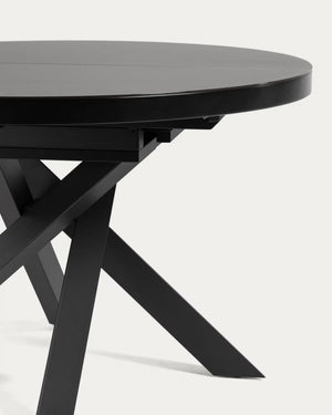 Kave Home Vashti eettafel uitschuifbaar Ø120(160) cm Zwart