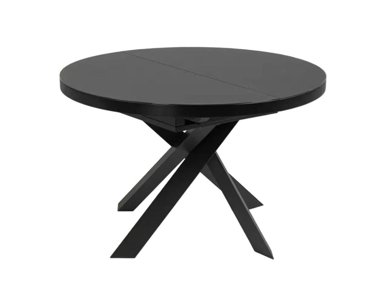 Kave Home Vashti eettafel uitschuifbaar Ø120(160) cm Zwart