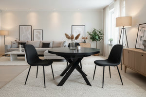 Kave Home Vashti eettafel uitschuifbaar Ø120(160) cm Zwart