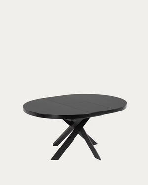Kave Home Vashti eettafel uitschuifbaar Ø120(160) cm Zwart