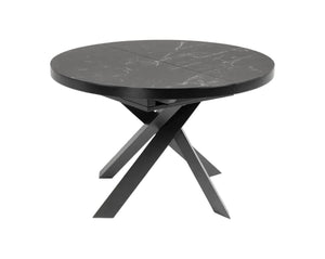 Kave Home Vashti eettafel uitschuifbaar Ø120(160) cm porselein Zwart