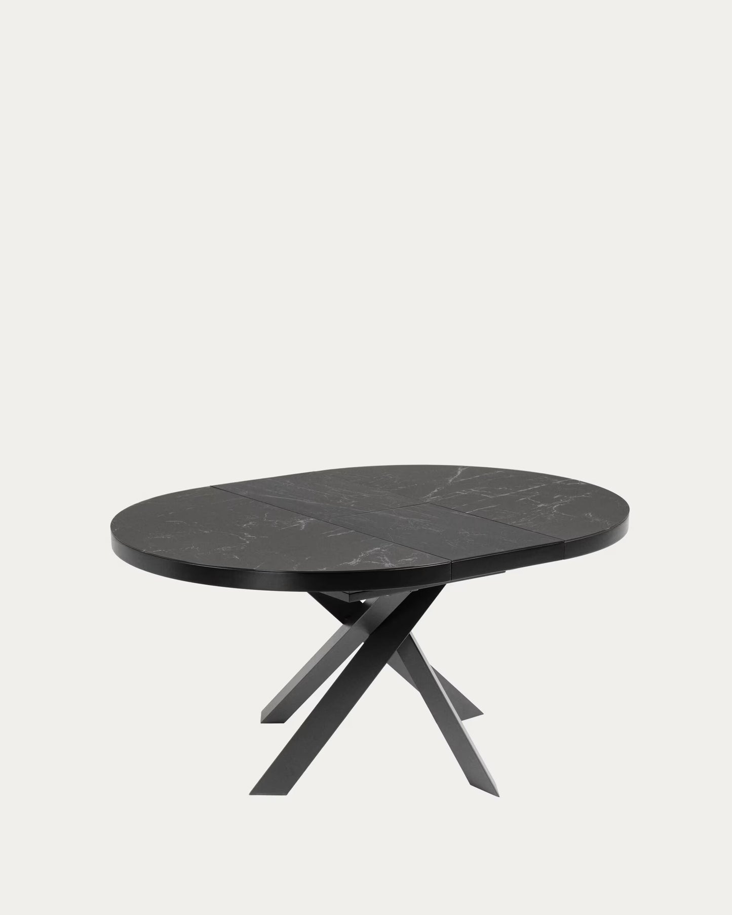 Kave Home Vashti eettafel uitschuifbaar Ø120(160) cm porselein Zwart