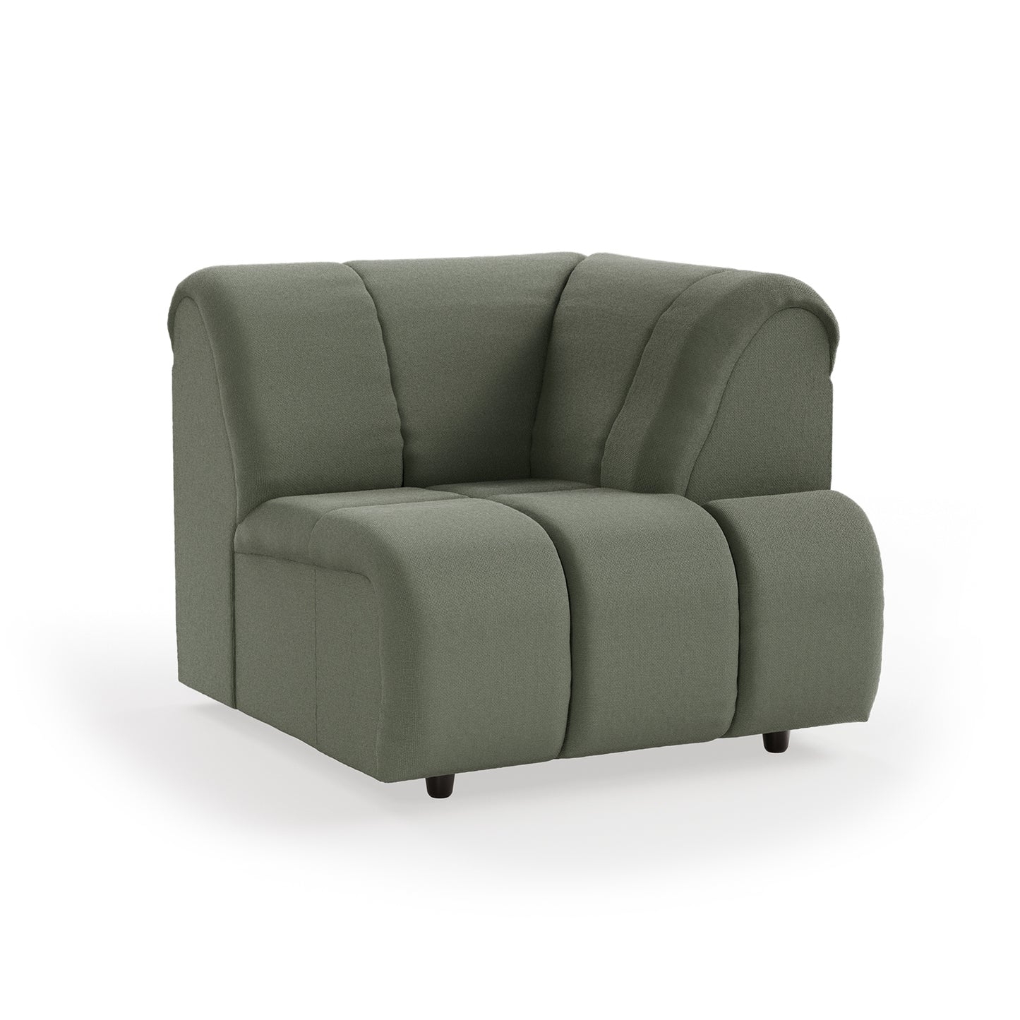 HKliving Wave bank right high arm Linen Army Green