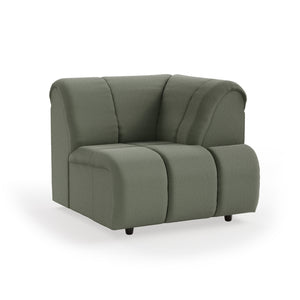 HKliving Wave bank right high arm Linen Army Green