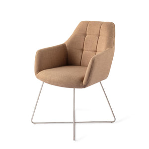Jesper Home Noto eetkamerstoel Toasted Toffee cross steel