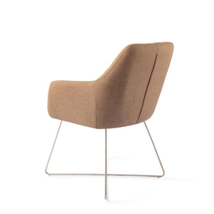 Jesper Home Noto eetkamerstoel Toasted Toffee cross steel