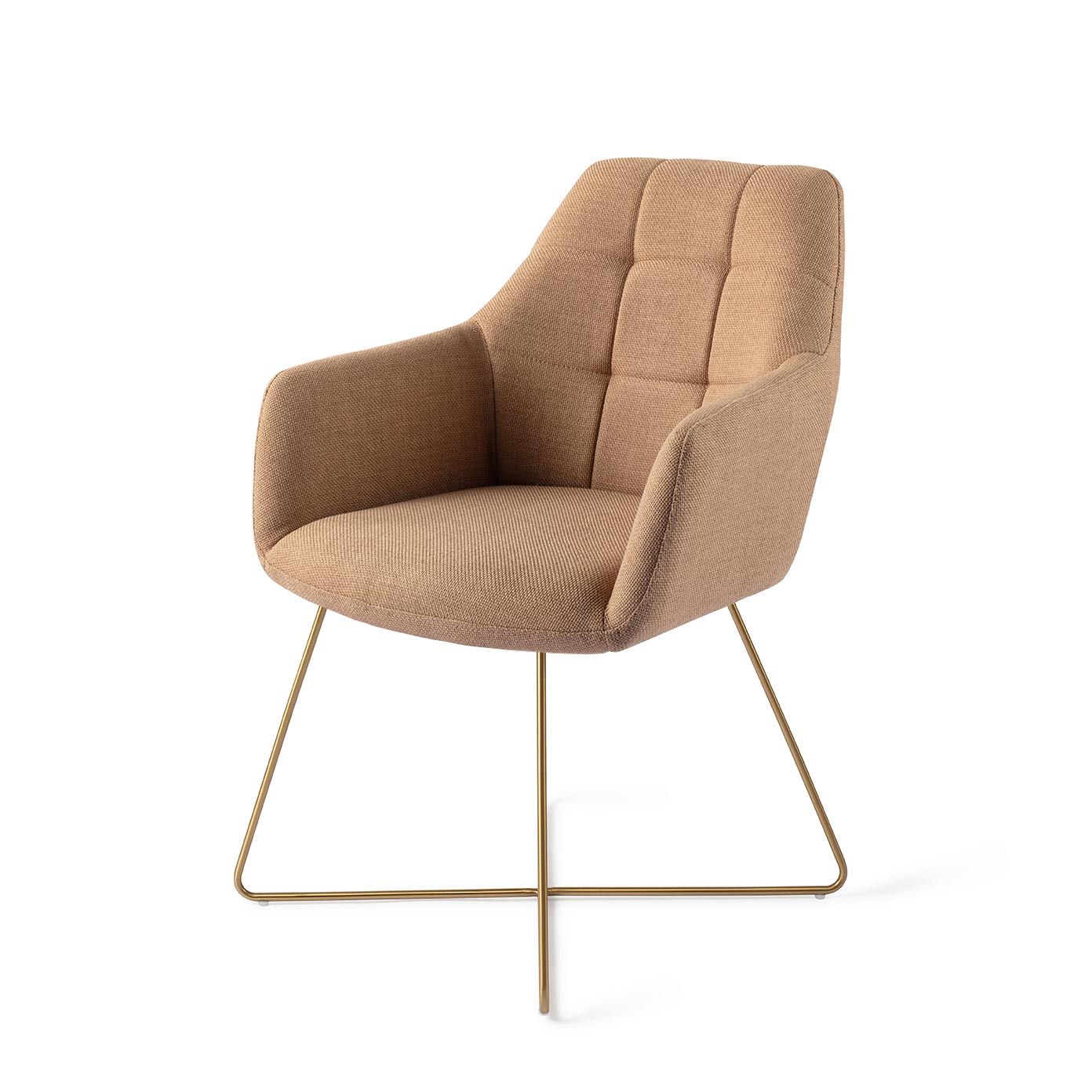 Jesper Home Noto eetkamerstoel Toasted Toffee cross gold