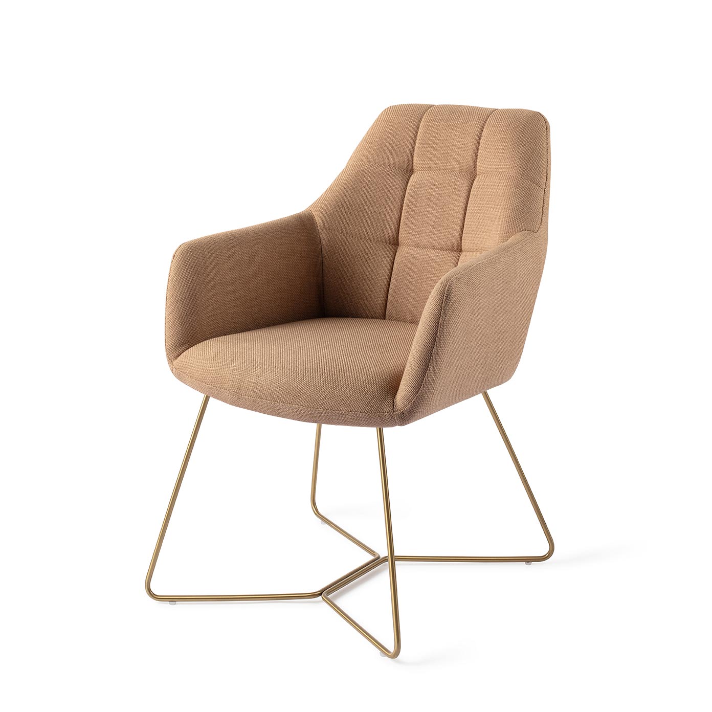 Jesper Home Noto eetkamerstoel Toasted Toffee beehive gold