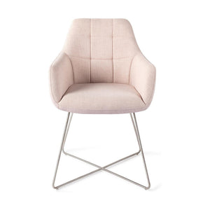 Jesper Home Noto eetkamerstoel Petal Pink cross steel