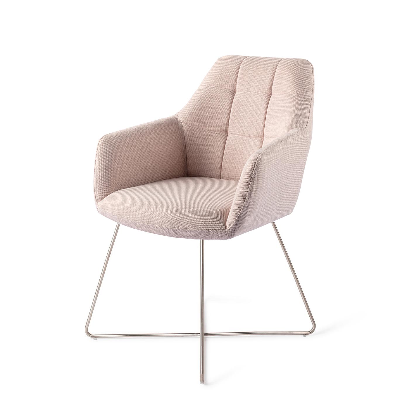 Jesper Home Noto eetkamerstoel Petal Pink cross steel