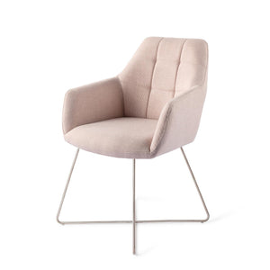 Jesper Home Noto eetkamerstoel Petal Pink cross steel