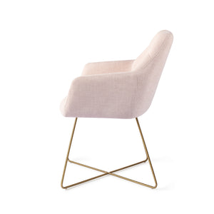 Jesper Home Noto eetkamerstoel Petal Pink cross gold