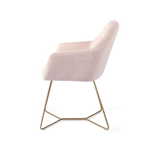 Jesper Home Noto eetkamerstoel Petal Pink beehive gold