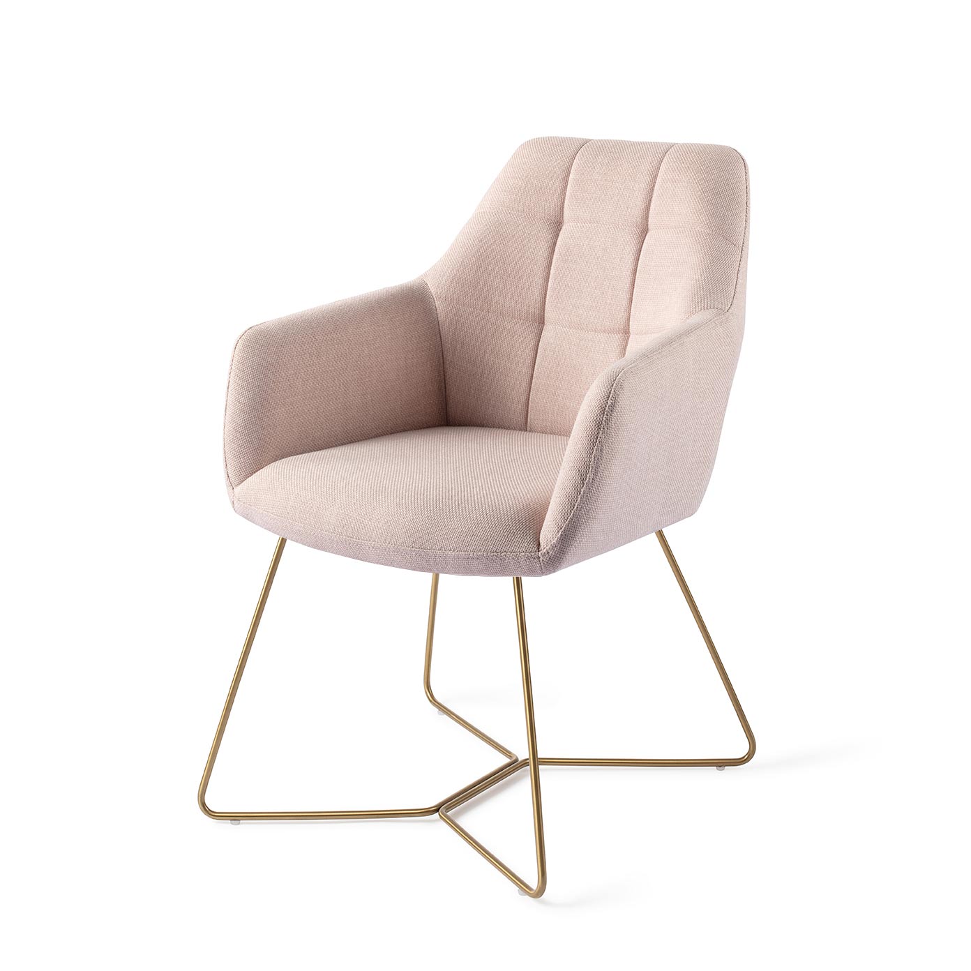 Jesper Home Noto eetkamerstoel Petal Pink beehive gold