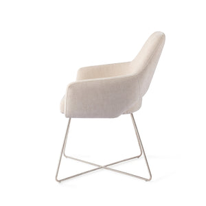 Jesper Home x HelloChair Yanai eetkamerstoel Beige Bliss cross steel