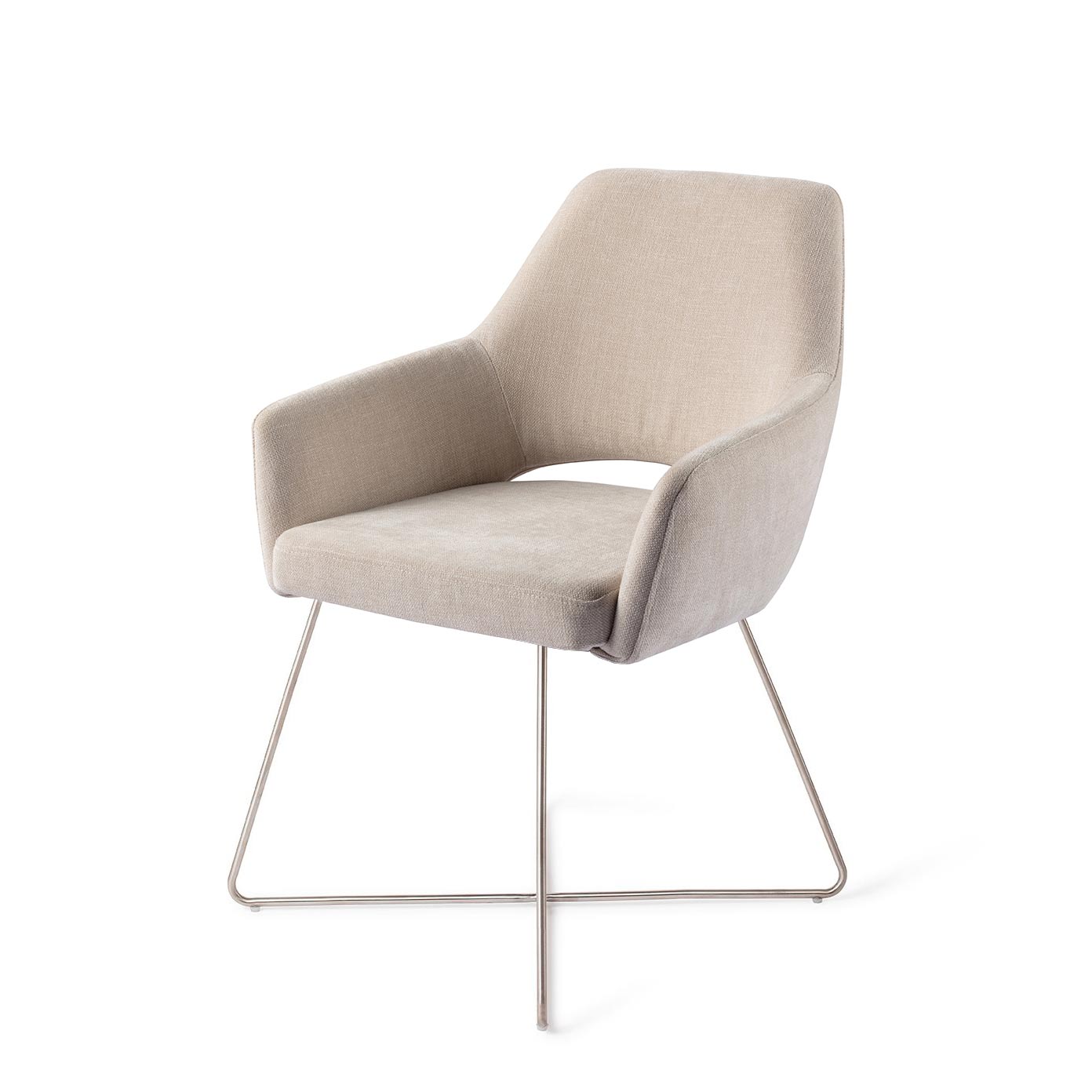 Jesper Home x HelloChair Yanai eetkamerstoel Beige Bliss cross steel