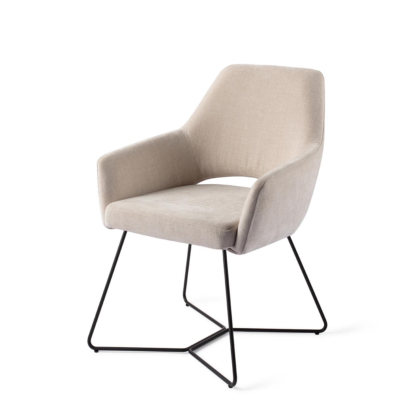 Jesper Home x HelloChair Yanai eetkamerstoel Beige Bliss beehive black
