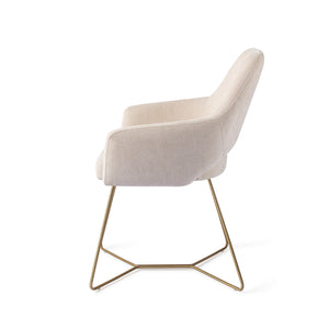 Jesper Home x HelloChair Yanai eetkamerstoel Beige Bliss beehive gold