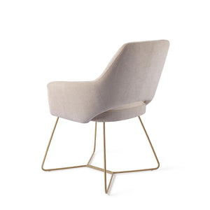 Jesper Home x HelloChair Yanai eetkamerstoel Beige Bliss beehive gold