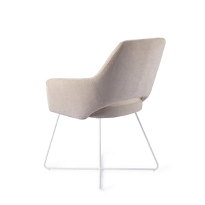 Jesper Home x HelloChair Yanai eetkamerstoel Beige Bliss cross white