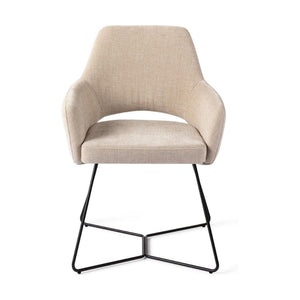 Jesper Home x HelloChair Yanai eetkamerstoel Canvas Cloud beehive black