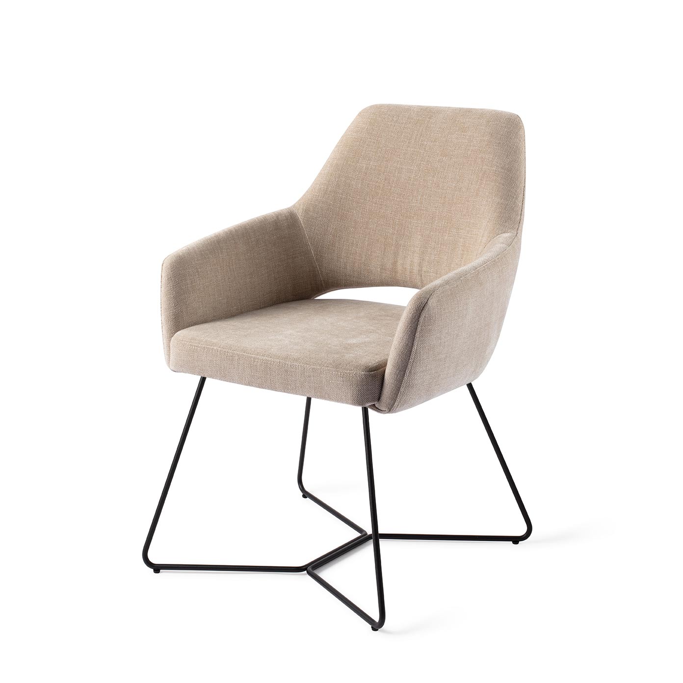 Jesper Home x HelloChair Yanai eetkamerstoel Canvas Cloud beehive black