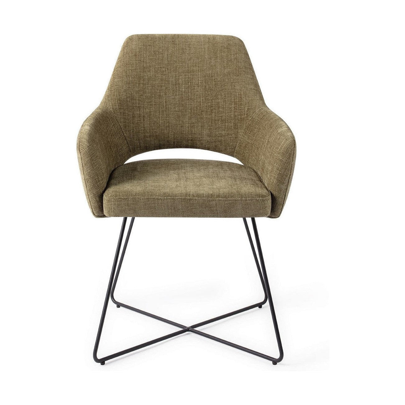Jesper Home x HelloChair Yanai eetkamerstoel Olive Oasis cross black