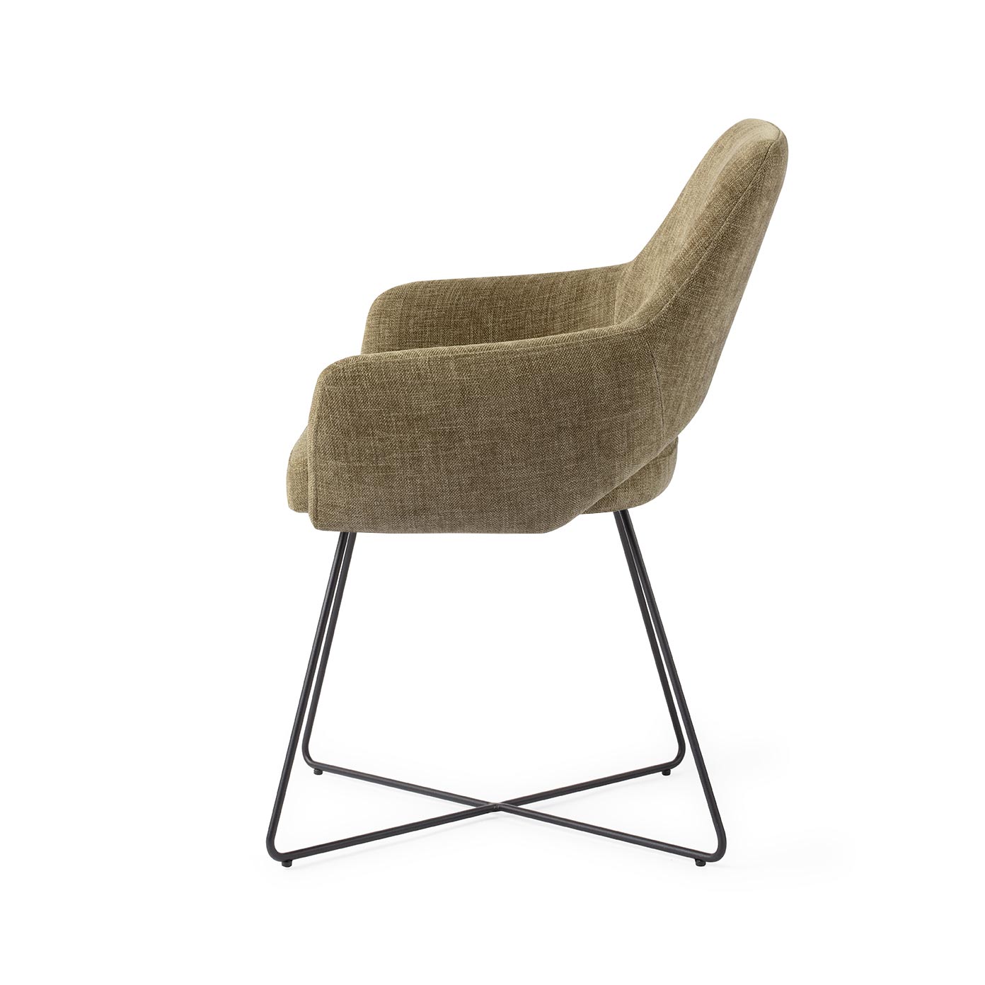 Jesper Home x HelloChair Yanai eetkamerstoel Olive Oasis cross black