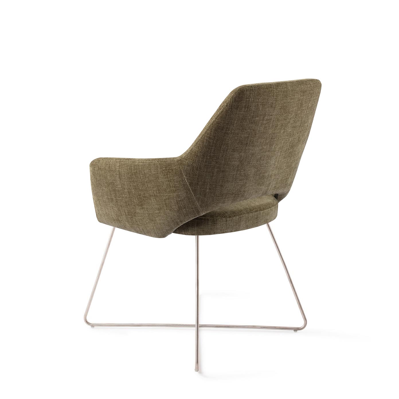 Jesper Home x HelloChair Yanai eetkamerstoel Olive Oasis cross steel