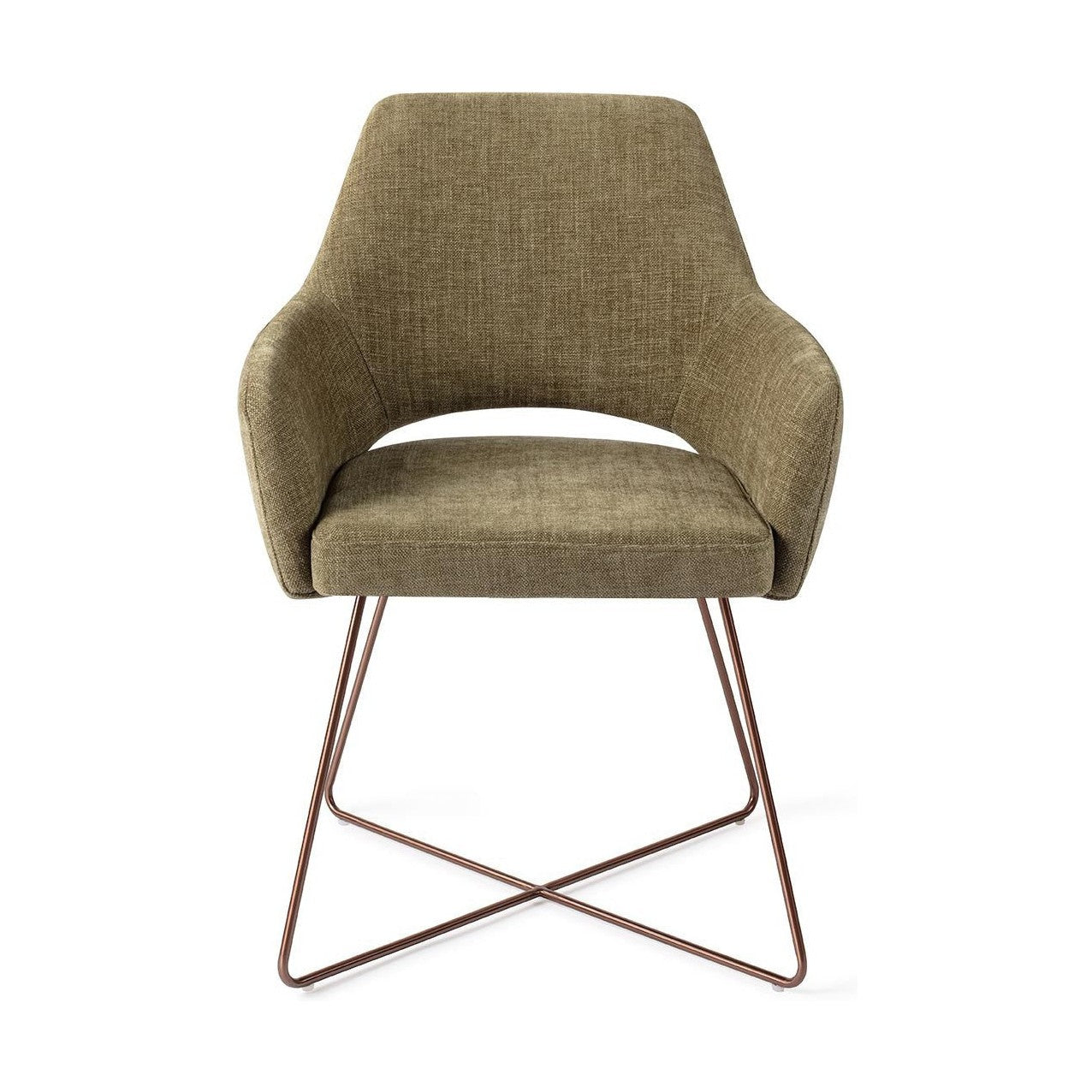 Jesper Home x HelloChair Yanai eetkamerstoel Olive Oasis cross rose