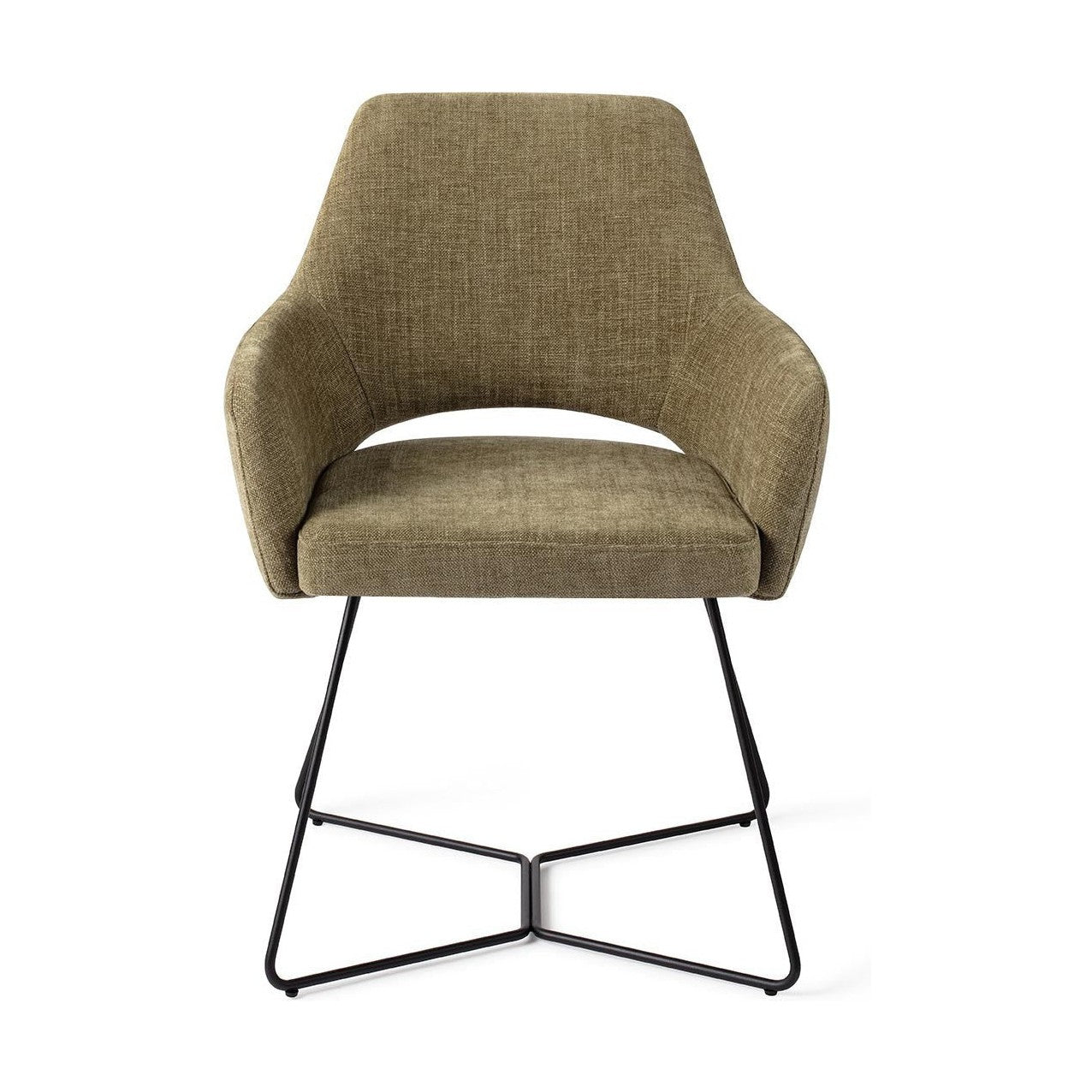 Jesper Home x HelloChair Yanai eetkamerstoel Olive Oasis beehive black