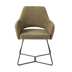 Jesper Home x HelloChair Yanai eetkamerstoel Olive Oasis beehive black