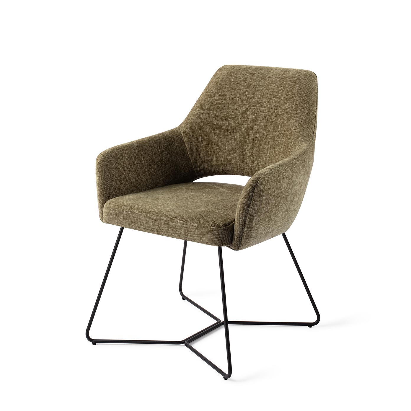 Jesper Home x HelloChair Yanai eetkamerstoel Olive Oasis beehive black