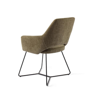 Jesper Home x HelloChair Yanai eetkamerstoel Olive Oasis beehive black