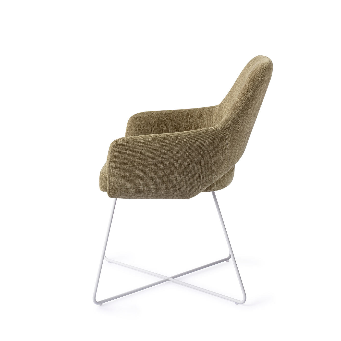 Jesper Home x HelloChair Yanai eetkamerstoel Olive Oasis cross white