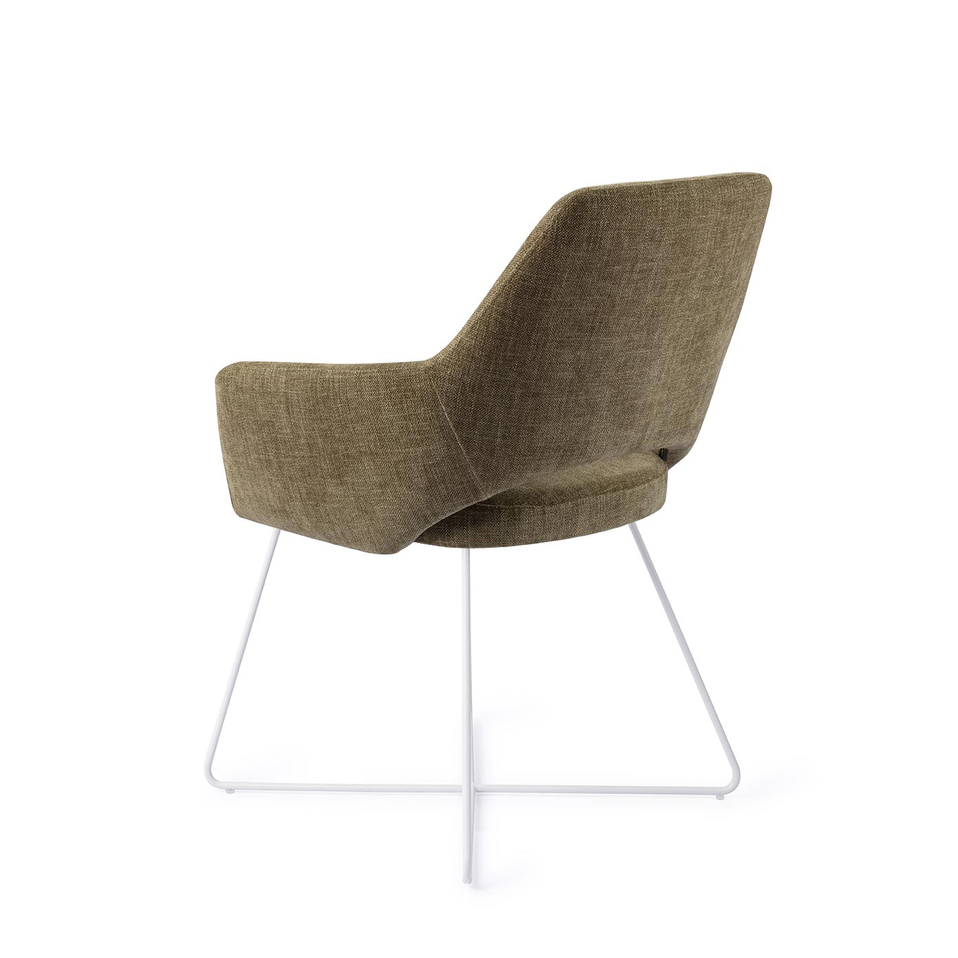 Jesper Home x HelloChair Yanai eetkamerstoel Olive Oasis cross white