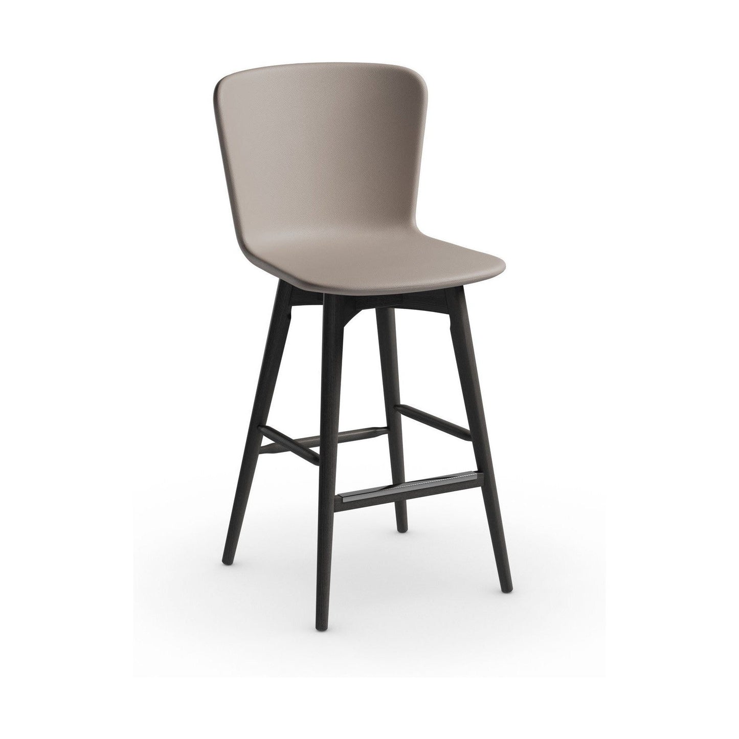 Midj Calla L TS barkruk H71 leder Pelle Ash Grey onderstel zwart