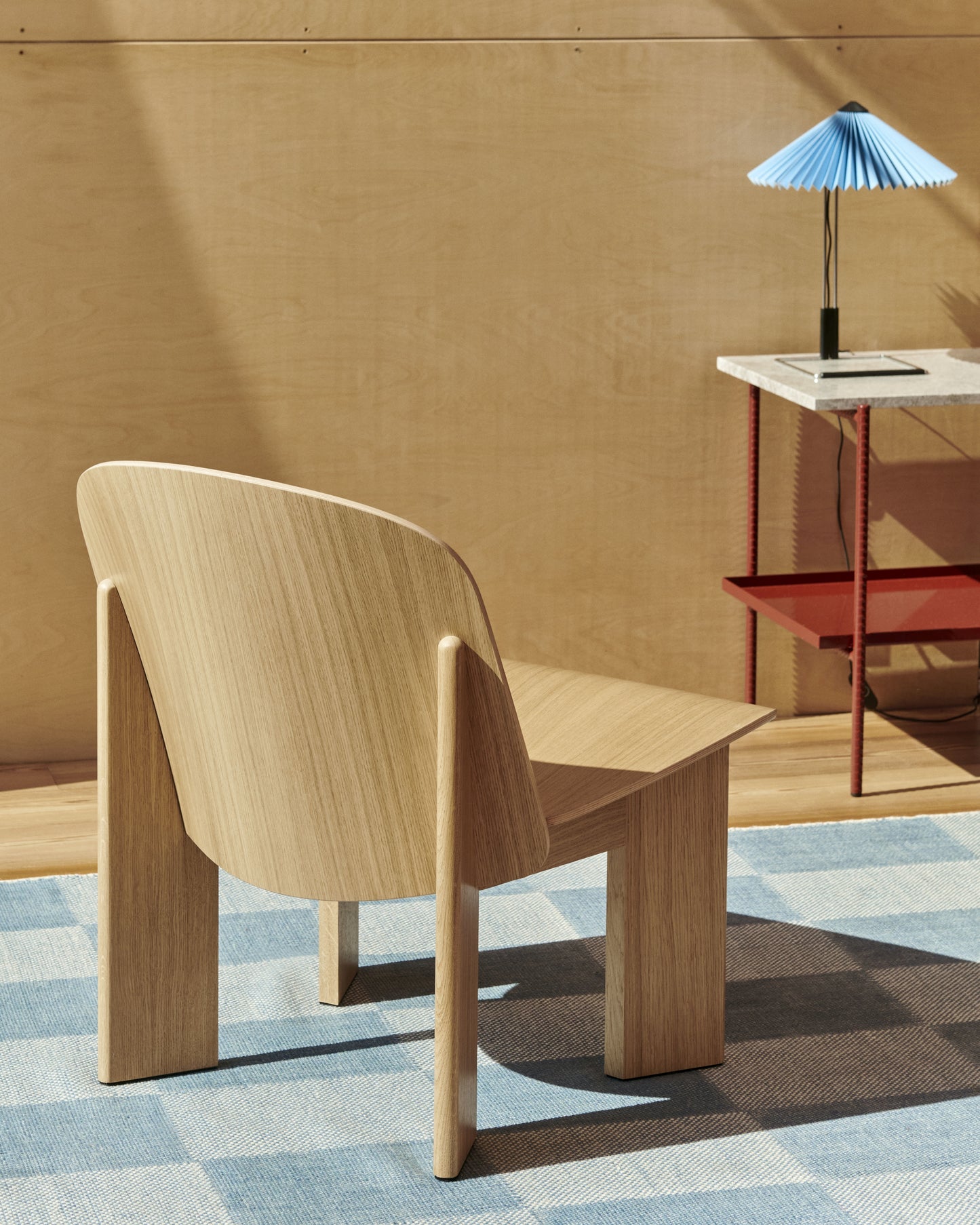 HAY Matin 300 tafellamp Placid Blue/Mirror