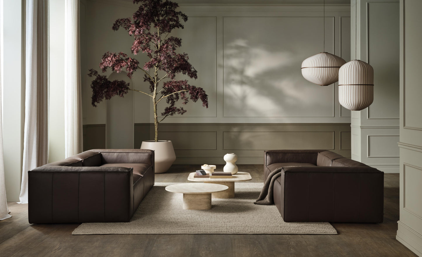 Bolia Lucén hanglamp Ellipse Ø90 cm dark oak