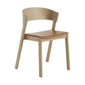 Muuto Cover Side eetkamerstoel eiken leer Refine Cognac