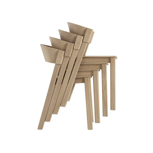 Muuto Cover Side eetkamerstoel eiken leer Refine Cognac